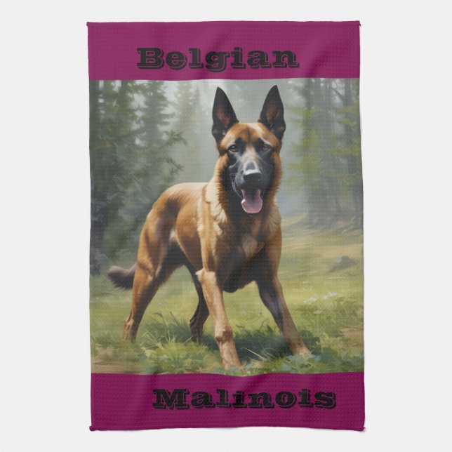 Belgian Malinois Tea Towel (Vertical)
