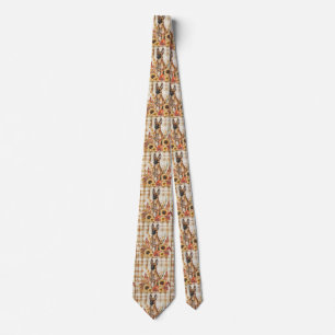 Belgian Malinois Thanksgiving Sunflowers Tie