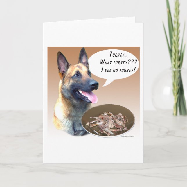 Belgian Malinois Turkey Holiday Card (Front)
