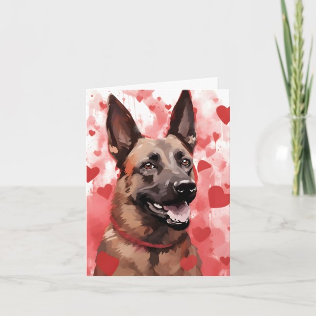 Belgian Malinois Valentines day Card (Front)