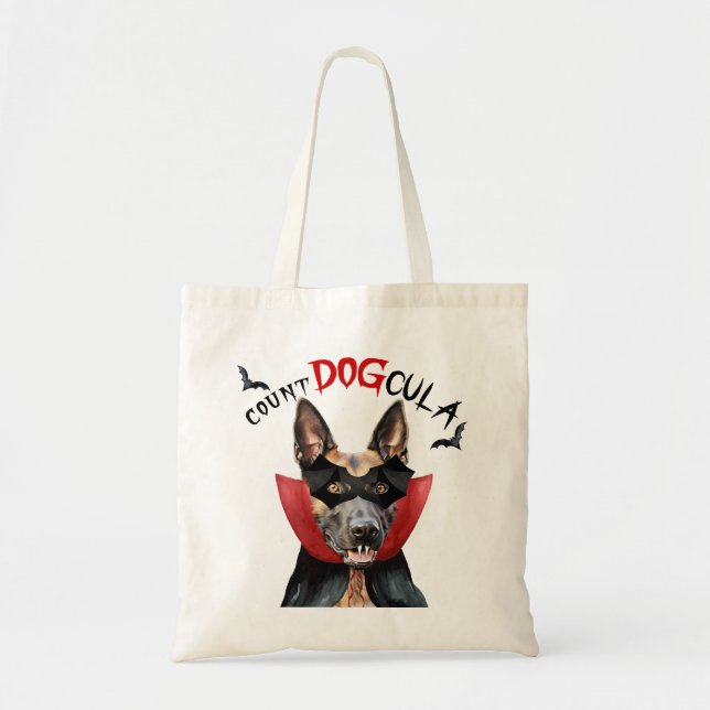 Belgian Malinois Vampire Dog Trick or Treat Tote Bag (Front)