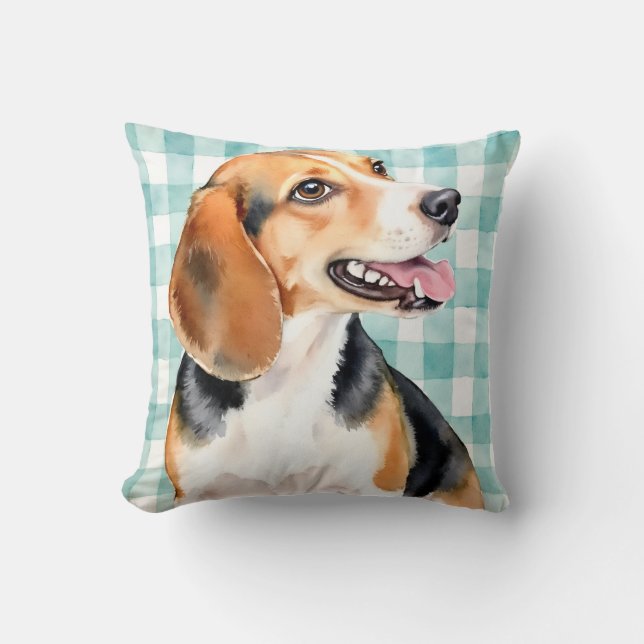 Belgian Malinois Watercolor Geometric Triangle Art Cushion (Front)