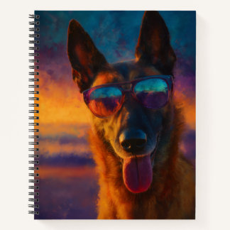 Belgian Malinois Wearing Sunglasses Notebook