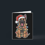 Belgian Malinois Wrapped In Christmas Lights  Card<br><div class="desc">Belgian Malinois Wrapped In Christmas Lights</div>