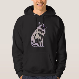 Belgian Malinois X Husky Pink Dog Stencil Belusky Hoodie