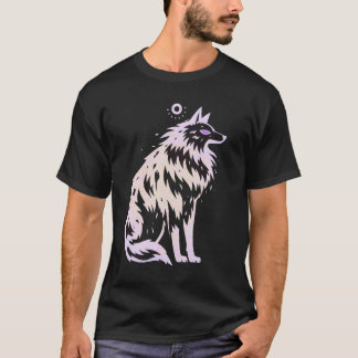 Belgian Malinois X Husky Pink Dog Stencil Belusky  T-Shirt