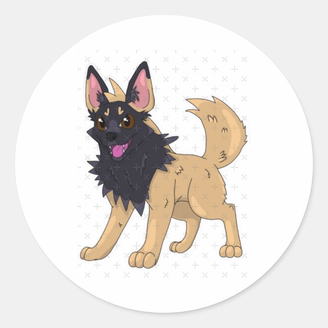Belgian Malinois x Pooch yena Classic Round Sticker (Front)