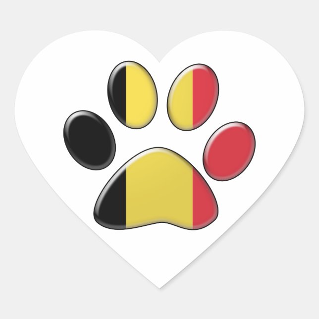 Belgian patriotic cat heart sticker (Front)