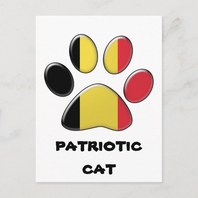Belgian patriotic cat postcard (Front)