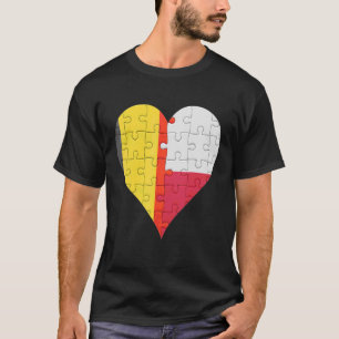 Belgian Polish Flag Heart T-Shirt