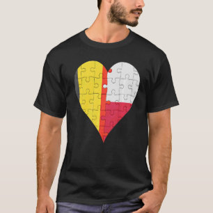 Belgian Polish Flag Heart T-Shirt