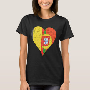 Belgian Portuguese Flag Heart T-Shirt