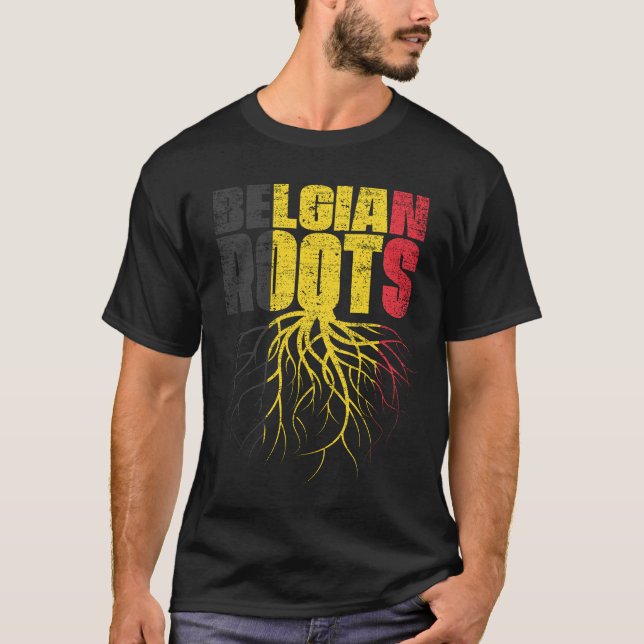 Belgian Roots Belgium Heritage Flag T-Shirt (Front)