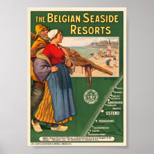 Belgian Seaside Resorts Vintage Poster 1910