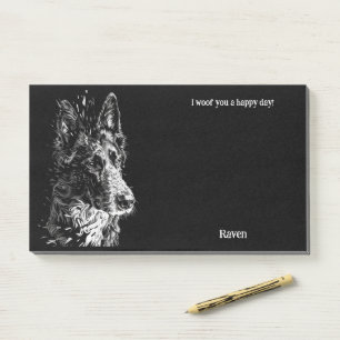 Belgian Sheepdog Abstract Art Dog Name Post-it Notes