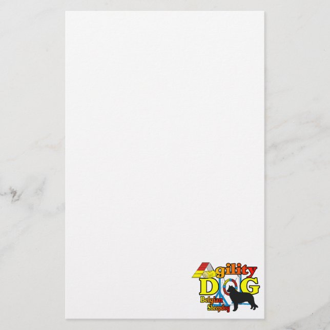 Belgian Sheepdog Agility Stationery (Front)