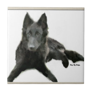 Belgian Sheepdog Art Tile