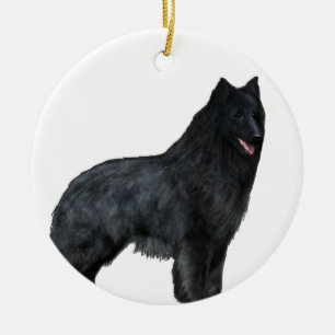 Belgian Sheepdog Ceramic Tree Decoration