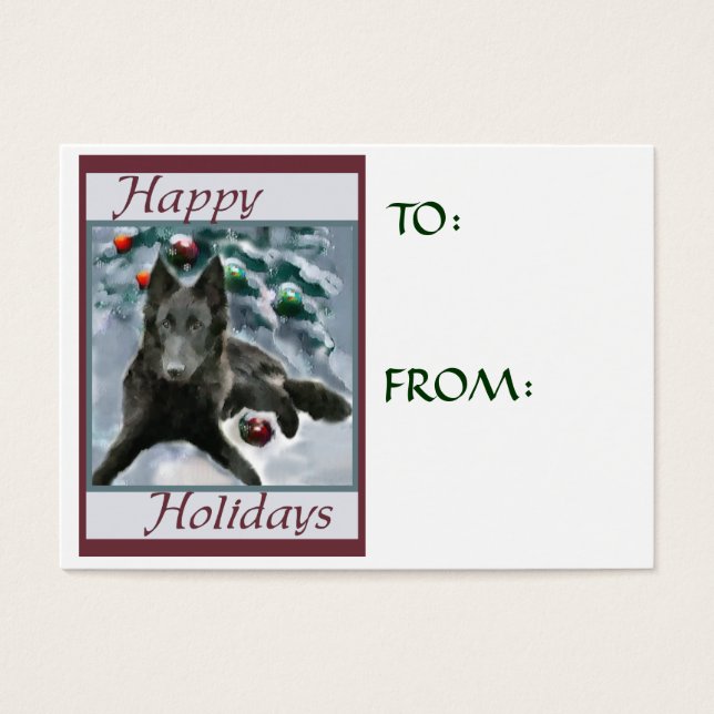 Belgian Sheepdog Christmas Gift Name Tags (Front)
