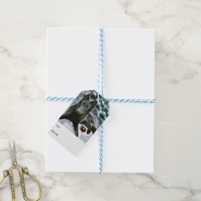 Belgian Sheepdog Christmas Gift Tags (With Twine)