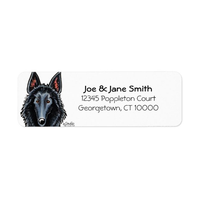 Belgian Sheepdog Face Custom Colour (Front)