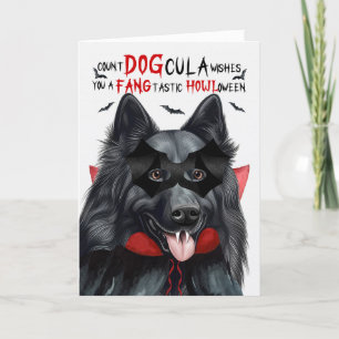Belgian Sheepdog Funny Count DOGcula Halloween Holiday Card