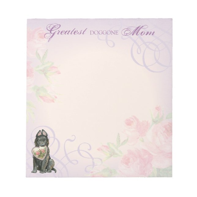 Belgian Sheepdog Heart Mom Notepad (Front)