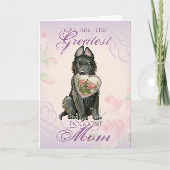 Belgian Sheepdog Heart Mum Card (Front)