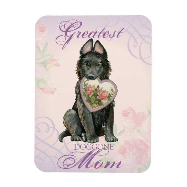 Belgian Sheepdog Heart Mum Magnet (Vertical)