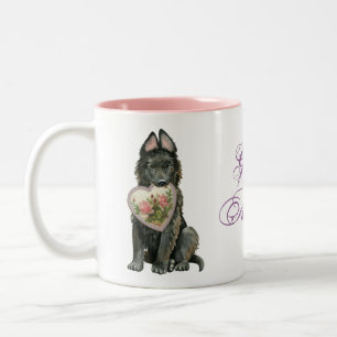 Belgian Sheepdog Heart Mum Two-Tone Coffee Mug