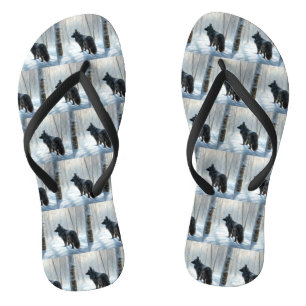 Belgian Sheepdog Let It Snow Christmas Flip Flops