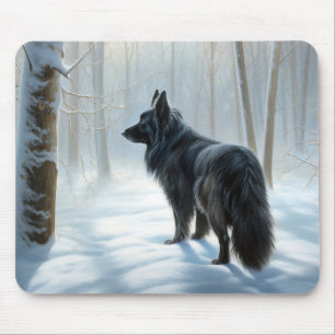 Belgian Sheepdog Let It Snow Christmas Mouse Mat