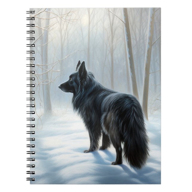 Belgian Sheepdog Let It Snow Christmas Notebook (Front)