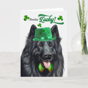 Belgian Sheepdog Lucky St Patrick's Day Holiday Card