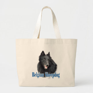 Belgian Sheepdog Name Large Tote Bag