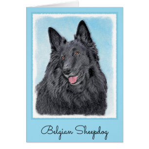 Belgian Sheepdog Painting - Cute Original Dog Art