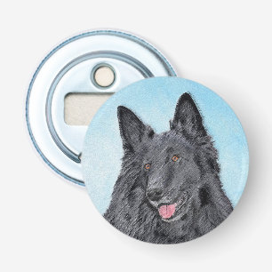 Belgian Sheepdog Painting - Cute Original Dog Art Bottle Opener