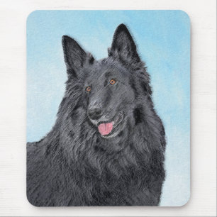 Belgian Sheepdog Painting - Cute Original Dog Art Mouse Mat