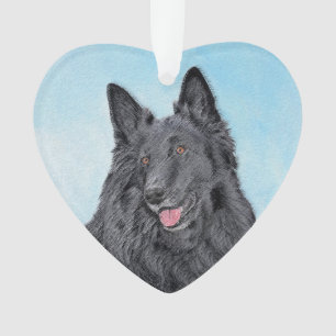 Belgian Sheepdog Painting - Cute Original Dog Art Ornament