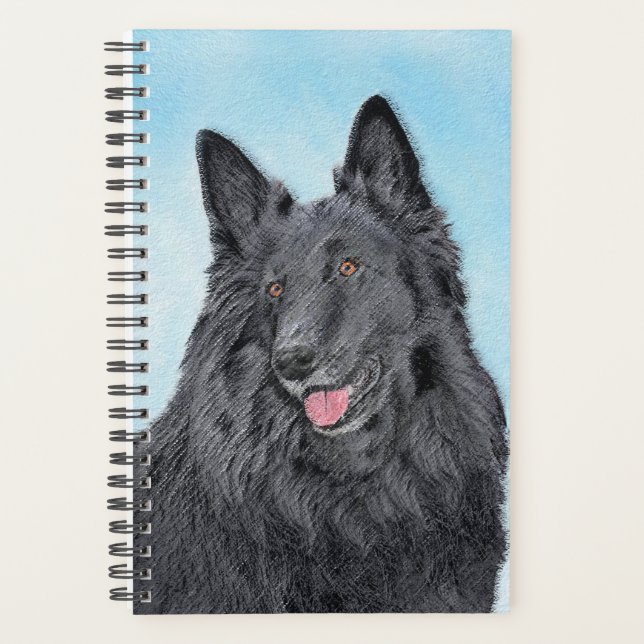 Belgian Sheepdog Painting - Cute Original Dog Art Planner (Front)