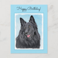 Belgian Sheepdog Painting - Cute Original Dog Art