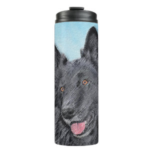 Belgian Sheepdog Painting - Cute Original Dog Art Thermal Tumbler