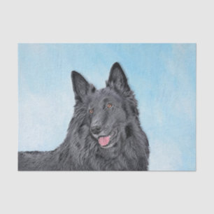 Belgian Sheepdog Painting - Cute Original Dog Art Tissue Paper