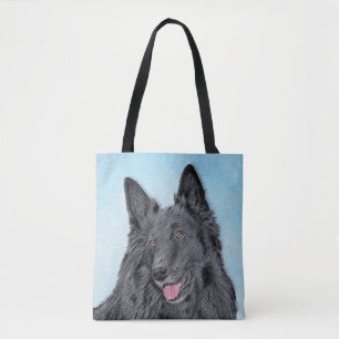 Belgian Sheepdog Painting - Cute Original Dog Art Tote Bag