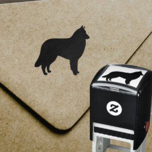Belgian Sheepdog Silhouette Self-Inking Stamp