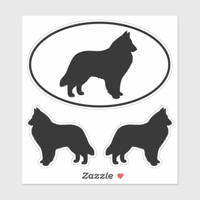 Belgian Sheepdog Silhouettes Dog Breed Sticker Set (Sheet)