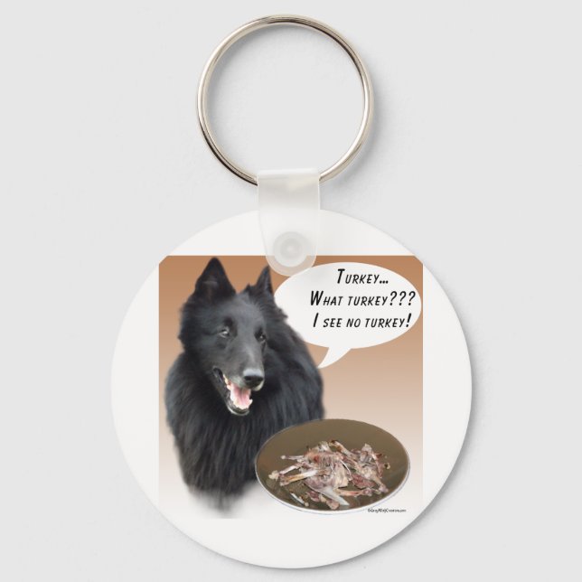 Belgian Sheepdog Turkey Key Ring (Front)