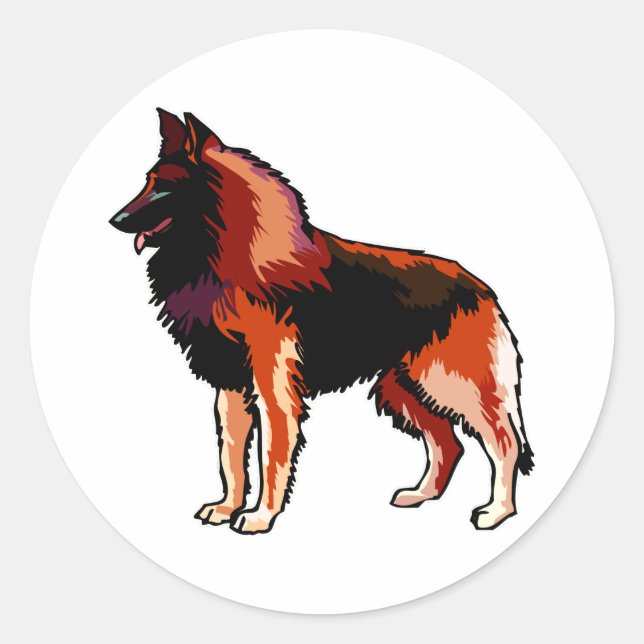 Belgian Shepard,Tervuren Classic Round Sticker (Front)