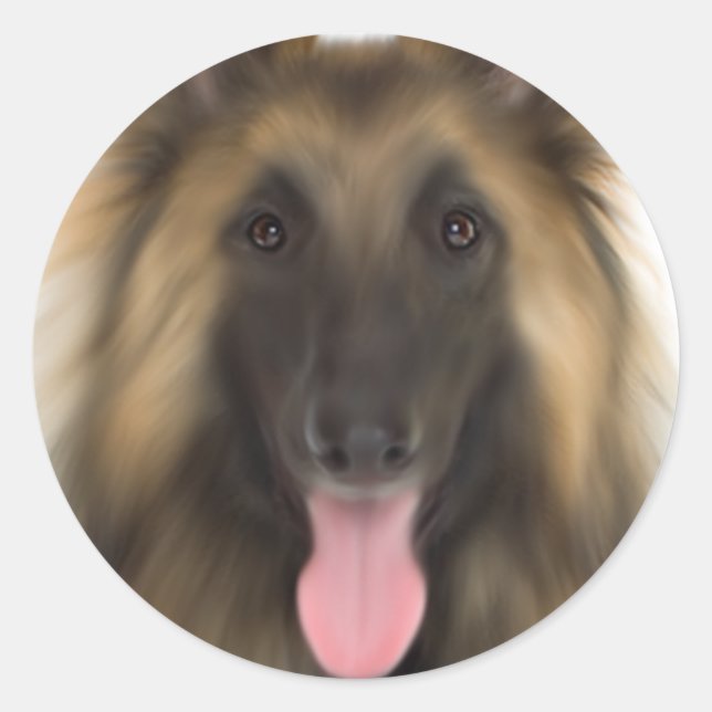 Belgian Sheperd Tervueren Classic Round Sticker (Front)