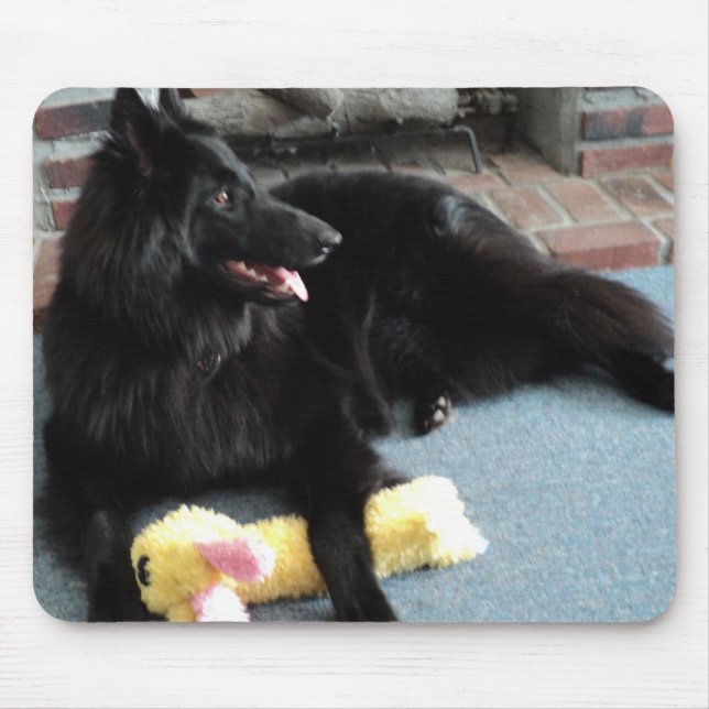 Belgian Shepherd by the Fireplace Mouse Mat (Front)